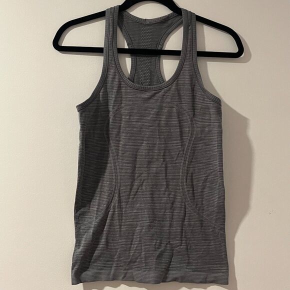 lululemon athletica Gray Striped Tank Top - Picture 1 of 8